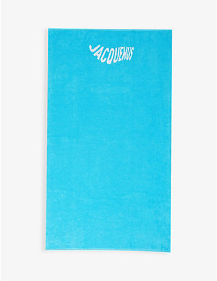 JACQUEMUS: Logo-print cotton towel 176cm x 101cm