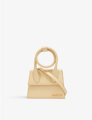 JACQUEMUS: Le Chiquito Noeud medium leather top handle bag