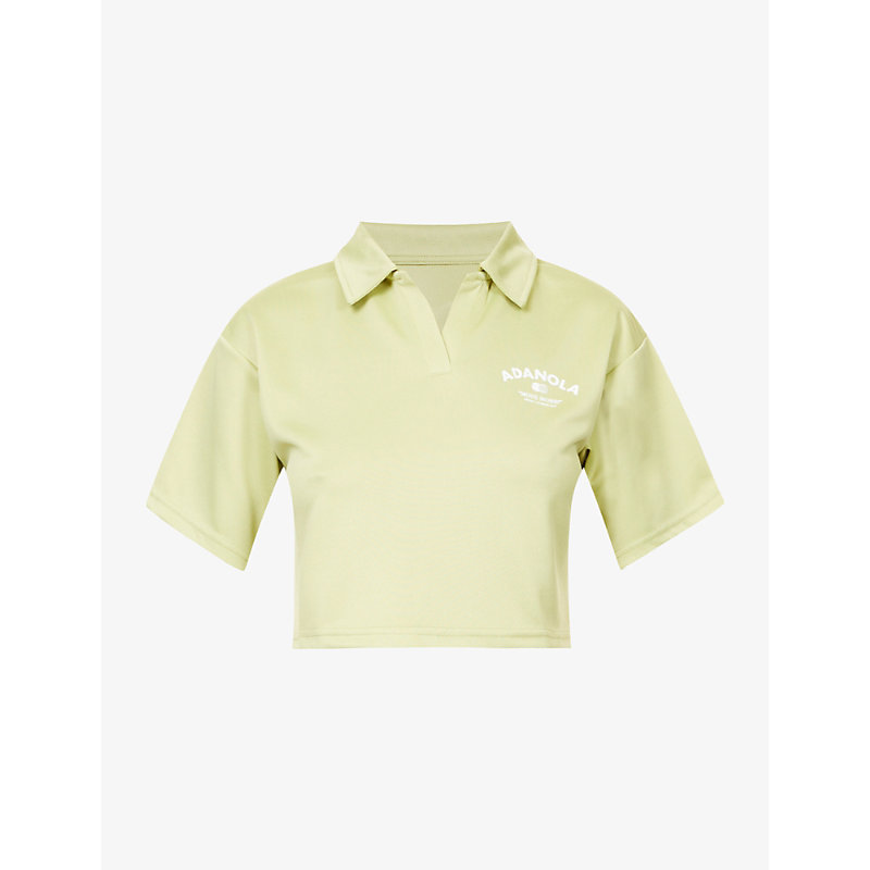 Adanola Tennis Boxy Stretch-jersey Polo Shirt In Lime Green