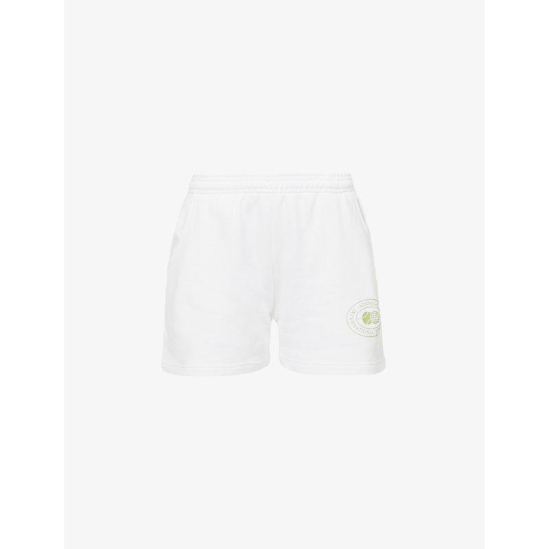 Adanola Tennis Relaxed-fit High-rise Cotton-jersey Shorts In White