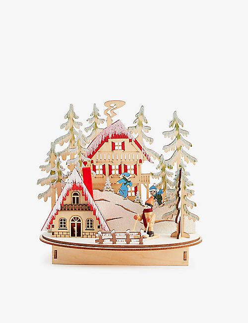 圣诞节：Ski Village 发光木质圣诞装饰 20 厘米