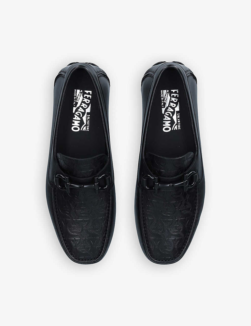 SALVATORE FERRAGAMO Parigi Gancho leather driver shoes