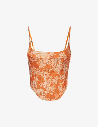 MIAOU: miaou x Paloma Venus toile-print stretch-woven corset