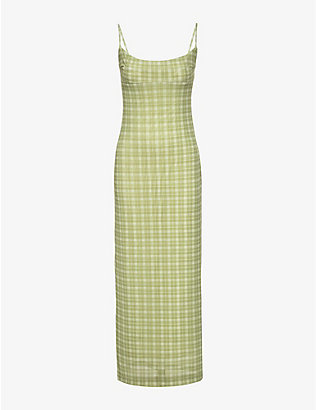 MIAOU: miaou x Paloma Thais semi-sheer graphic-print stretch-woven maxi dress