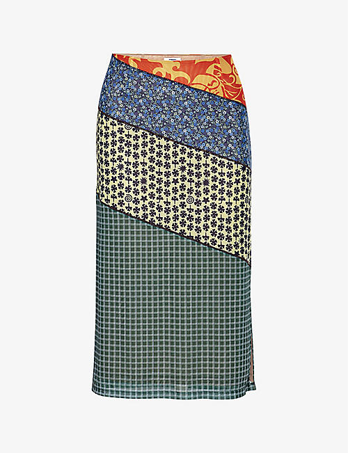 MIAOU: Miaou x Paloma Moni graphic-print stretch-woven midi skirt