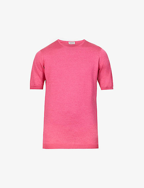 JOHN SMEDLEY: Regular-fit crewneck wool and cotton-blend T-shirt