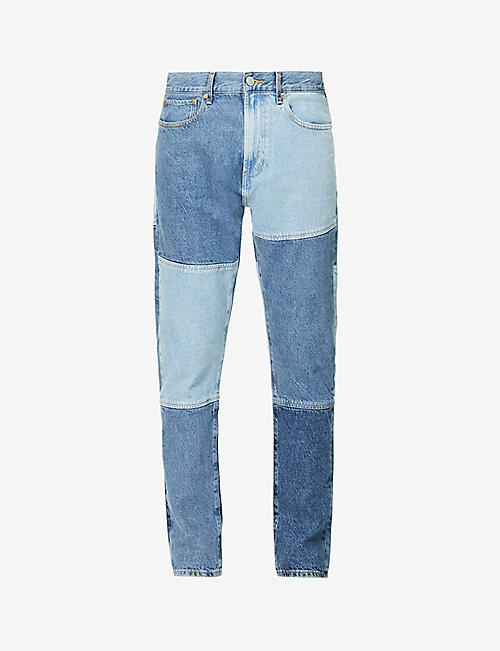 PACSUN: Patchwork slim-fit tapered jeans