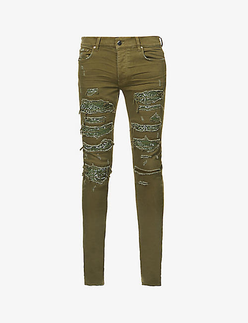 AMIRI: Bandana Thrasher slim-fit skinny-leg stretch-denim jeans