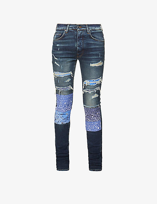 AMIRI: Vintage Bandana mid-rise skinny stretch-denim jeans