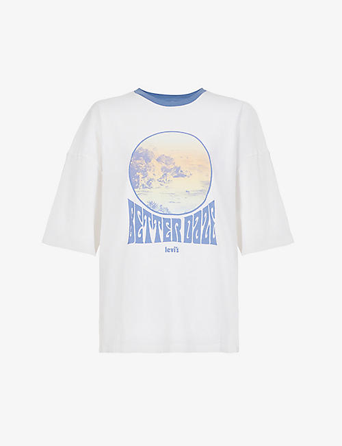 LEVIS: Drapey graphic-print cotton T-shirt