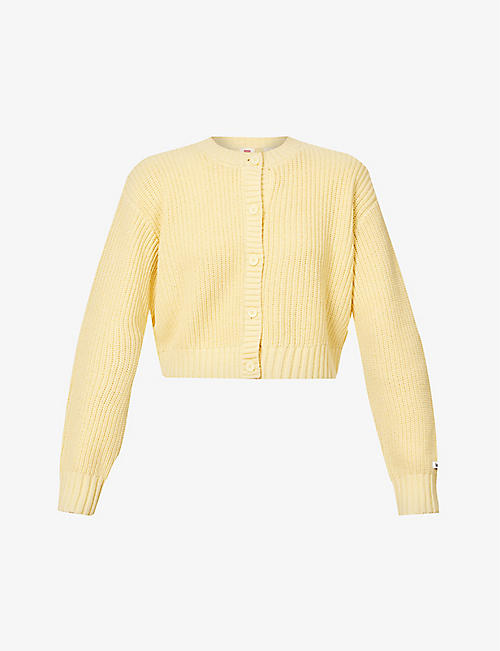 LEVIS: Cat logo-branded cable-knit cardigan