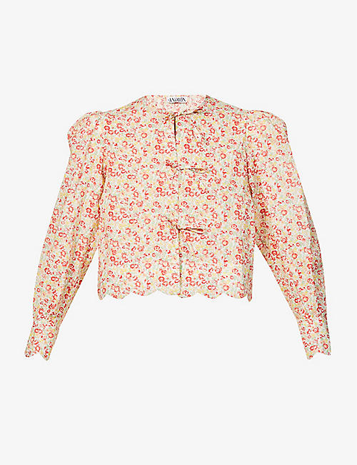 ANDION: Barbara floral-embroidered cotton jacket