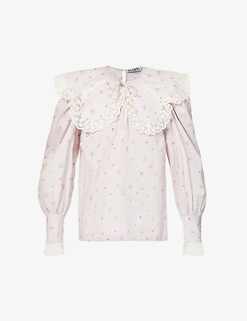 ANDION: Felisa floral-print cotton top