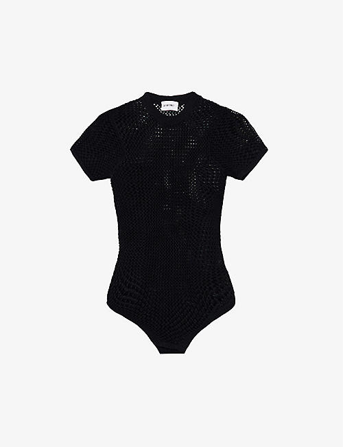 SITUATIONIST: Short-sleeve slim-fit knitted body