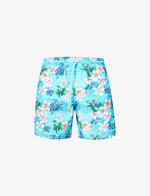 VILEBREQUIN：海龟图案印花常规版型游泳短裤