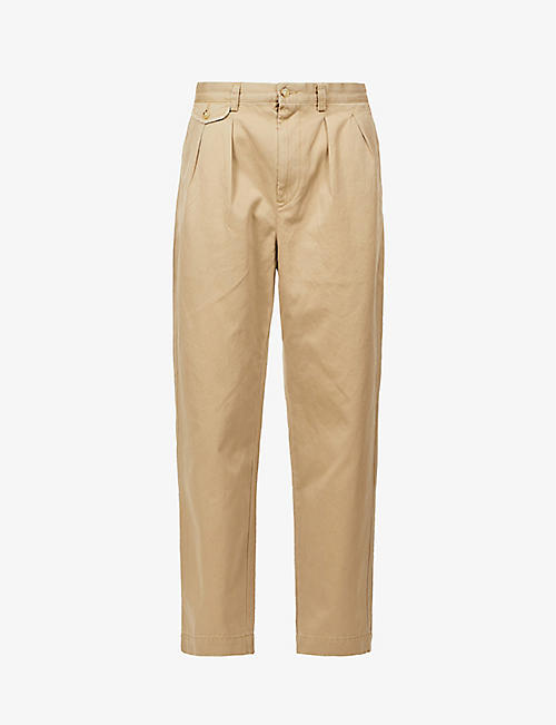 POLO RALPH LAUREN: Whitman pleated relaxed-fit straight-leg cotton trousers