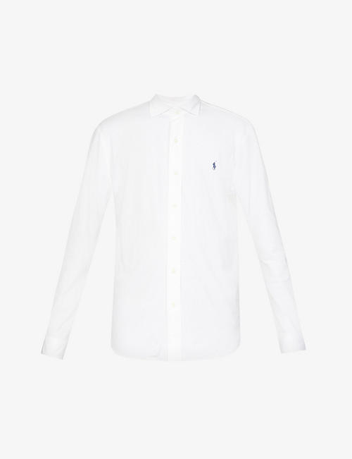 POLO RALPH LAUREN: Logo-embroidered regular-fit cotton-jersey shirt