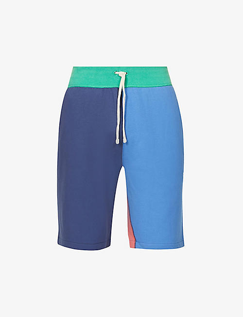 POLO RALPH LAUREN: Colour-block cotton-blend shorts