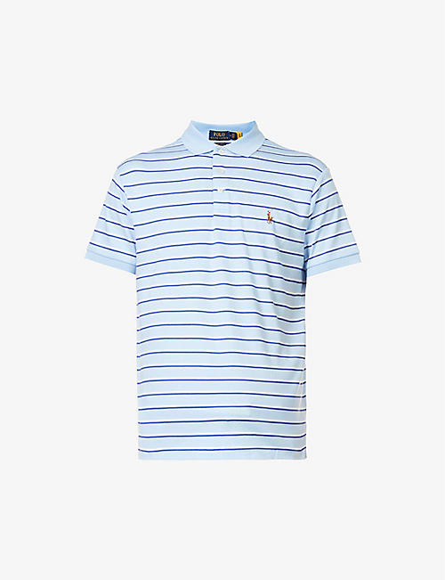 POLO RALPH LAUREN: Brand-embroidered slim-fit cotton polo shirt