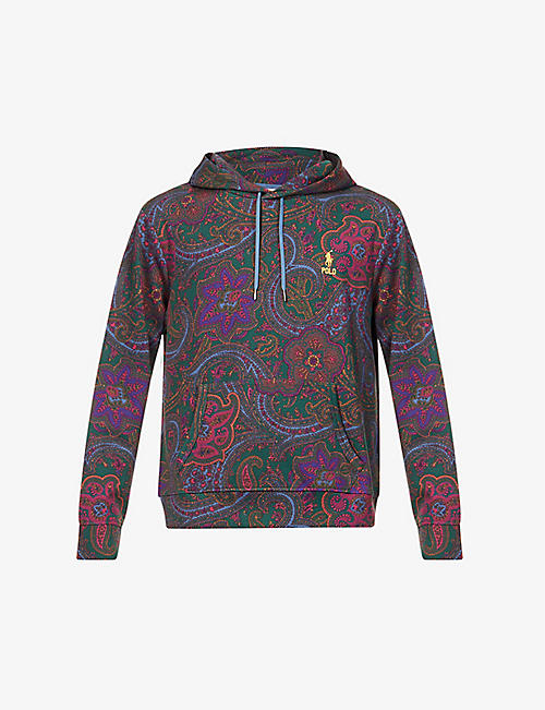 POLO RALPH LAUREN: Logo-embroidered paisley-print cotton-blend hoody