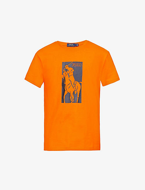 POLO RALPH LAUREN: Brand-print regular-fit cotton-jersey T-shirt