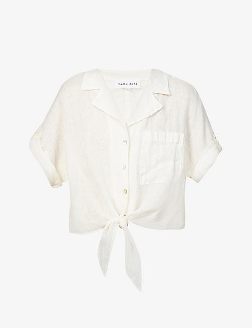 BELLA DAHL: Tie-front relaxed-fit linen shirt