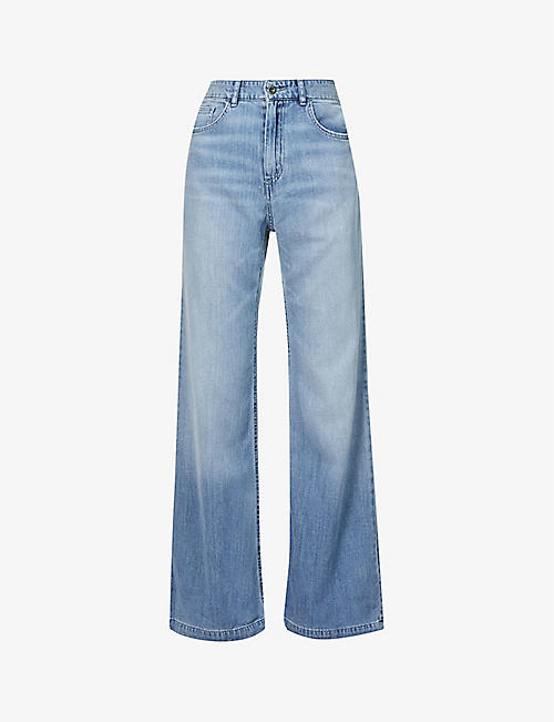 BELLA DAHL: Harlow 70’s flared high-rise regular-fit cotton-blend jeans
