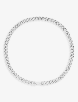 MARIA BLACK: Atlas rhodium-plated sterling-silver chain necklace