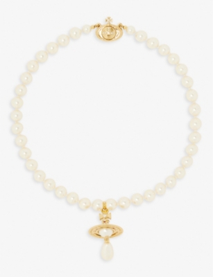 vivienne westwood gold pearl necklace