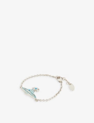 VIVIENNE WESTWOOD JEWELLERY Kika silver-tone brass and crystal bracelet