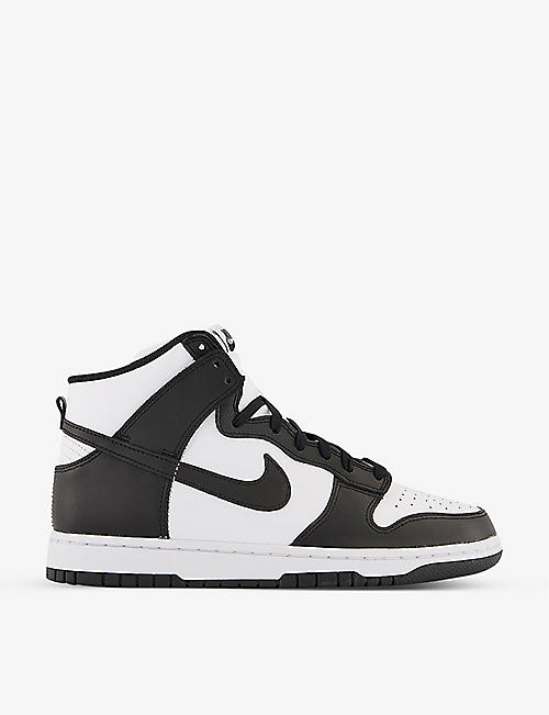 NIKE: Dunk High Retro logo-embroidered leather high-top trainers
