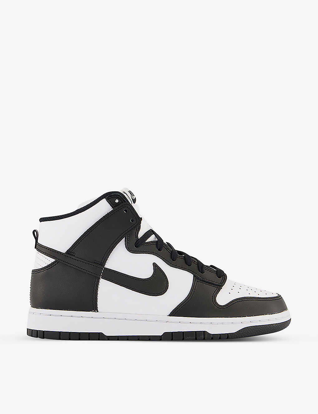 NIKE NIKE MEN'S WHITE BLACK DUNK HIGH RETRO LOGO-EMBROIDERED LEATHER HIGH-TOP TRAINERS,56569699