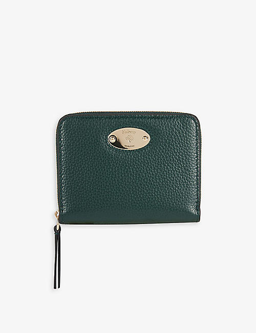 MULBERRY: Plaque-embellished grained-leather wallet