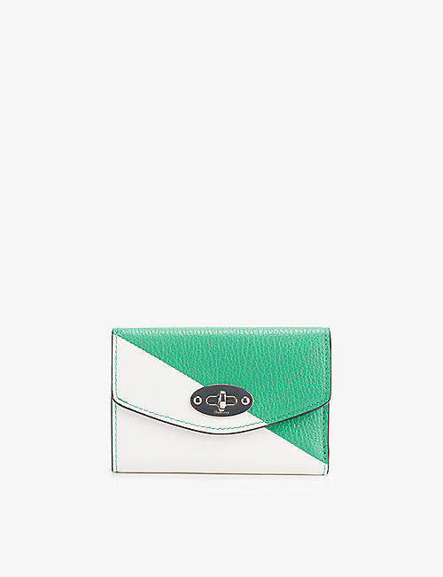 MULBERRY: Darley colour-block leather card wallet