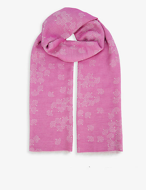 MULBERRY: Tamara tree-print cotton scarf