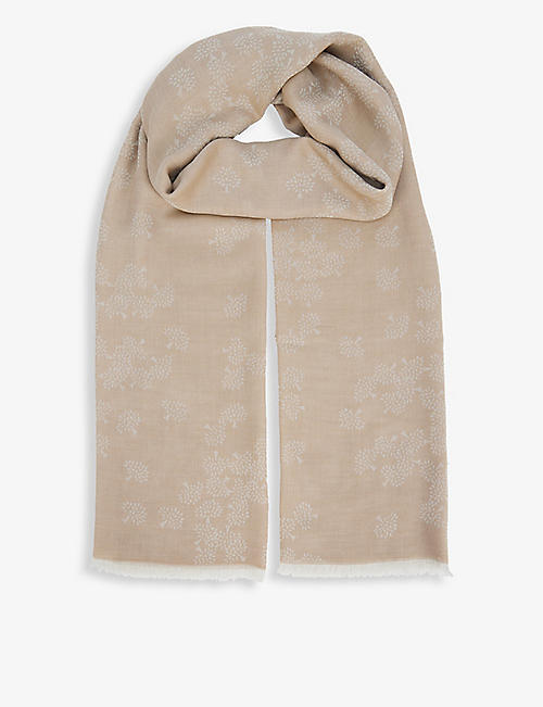 MULBERRY: Tamara tree-print organic-cotton scarf