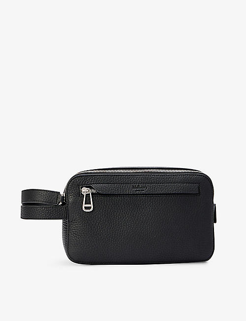MULBERRY: Double-zipped leather wash bag