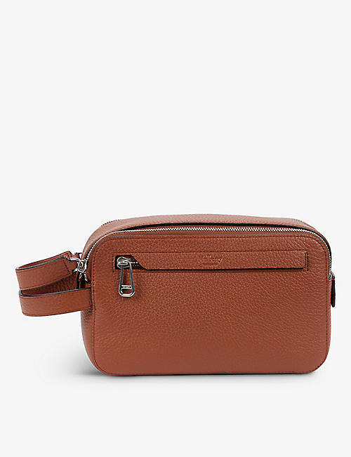 MULBERRY: Dual-zip leather wash bag