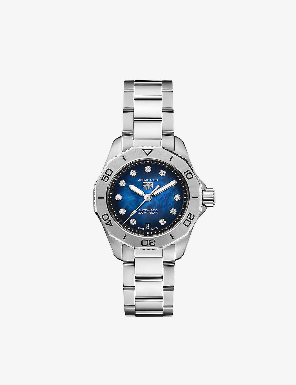 Tag Heuer Wbp2411.ba0622 Aquaracer Stainless-steel And 0.10ct Diamond Quartz Watch In Blue