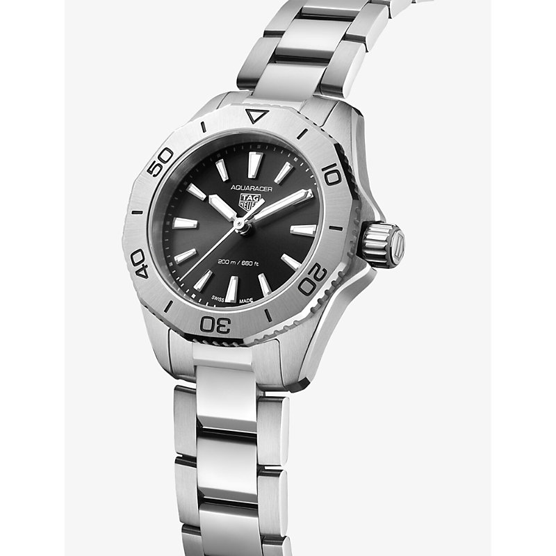 Shop Tag Heuer Womens Black Wbp1410.ba0622 Aquaracer Stainless-steel Quartz Watch