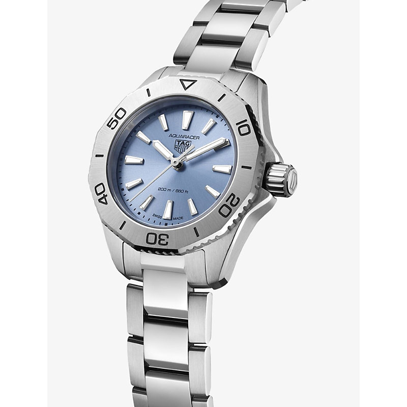 Shop Tag Heuer Women's Blue Wbp1415.ba0622 Aquaracer Stainless-steel Quartz Watch