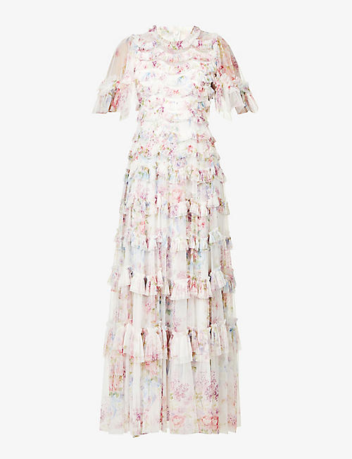 NEEDLE AND THREAD: Floral Wonder ruffled woven gown