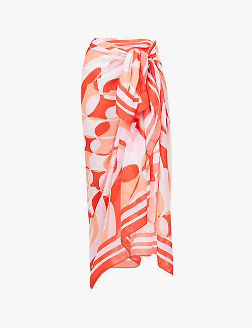 SEAFOLLY: Poolside abstract-print cotton sarong