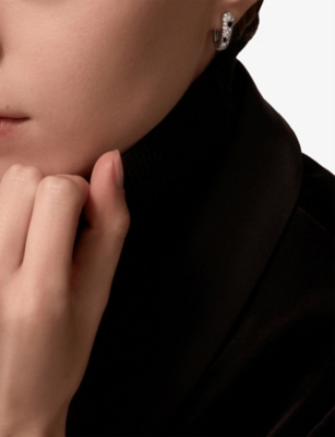 CARTIER: Panthère de Cartier 18ct white-gold, 0.68ct round-cut diamond and onyx earrings