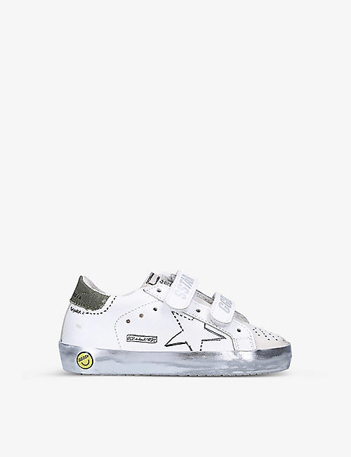 GOLDEN GOOSE: Old School low-top leather trainers 6 months - 5 years
