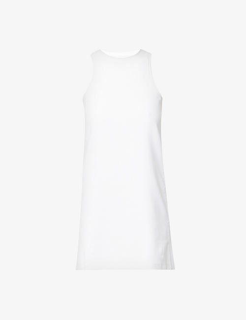 ALL ACCESS: Sleeveless ribbed-texture stretch-woven mini dress