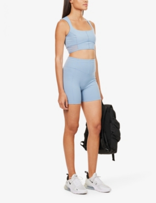 LE ORE ANDRIA FITTED HIGH-RISE RECYCLED-POLYESTER-BLEND SHORTS