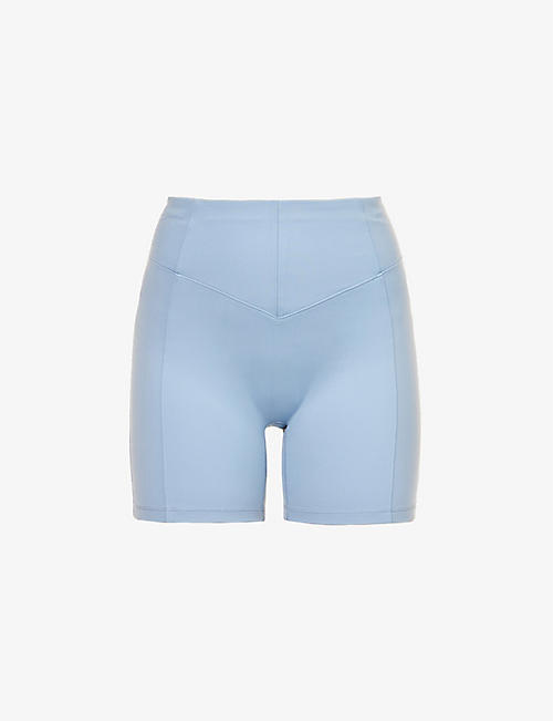 LE ORE: Andria fitted high-rise recycled-polyester-blend shorts