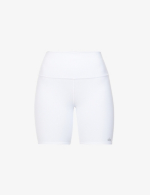 Alo Yoga High-waist Active Biker Shorts In White