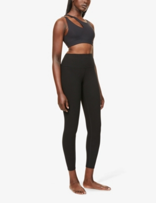 Shop Alo Yoga Women's Black Alosoft 7/8 High-rise Stretch-woven Leggings